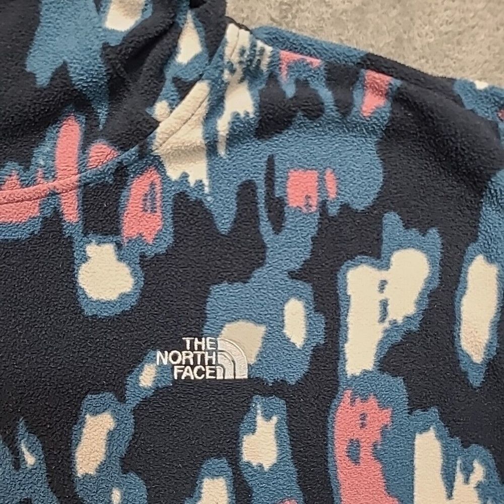 The North Face Glacier Pullover Fleece Hoodie Blue/Pink Abstract Print S P - Picture 6 of 16